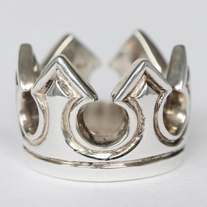 HANDMADE CROWN RING, silver handmade crown ring, silver crown ring, king crown ring, silver organic crown ring, royal crown ring, crown ring