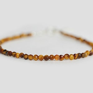 natural tiger&#39;s eye bracelet, healing gemstone, dainty beaded bracelet, elegant crystal jewelry for women, gemstone bracelet, tiger eye