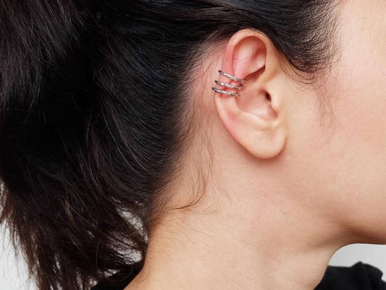 Triple Line Ear Cuffs, Triple Wire Ear Cuff, Dainty Jewelry, Sterling ...