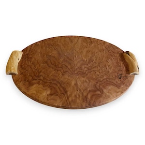 Oval Wood Tray W/ Handles