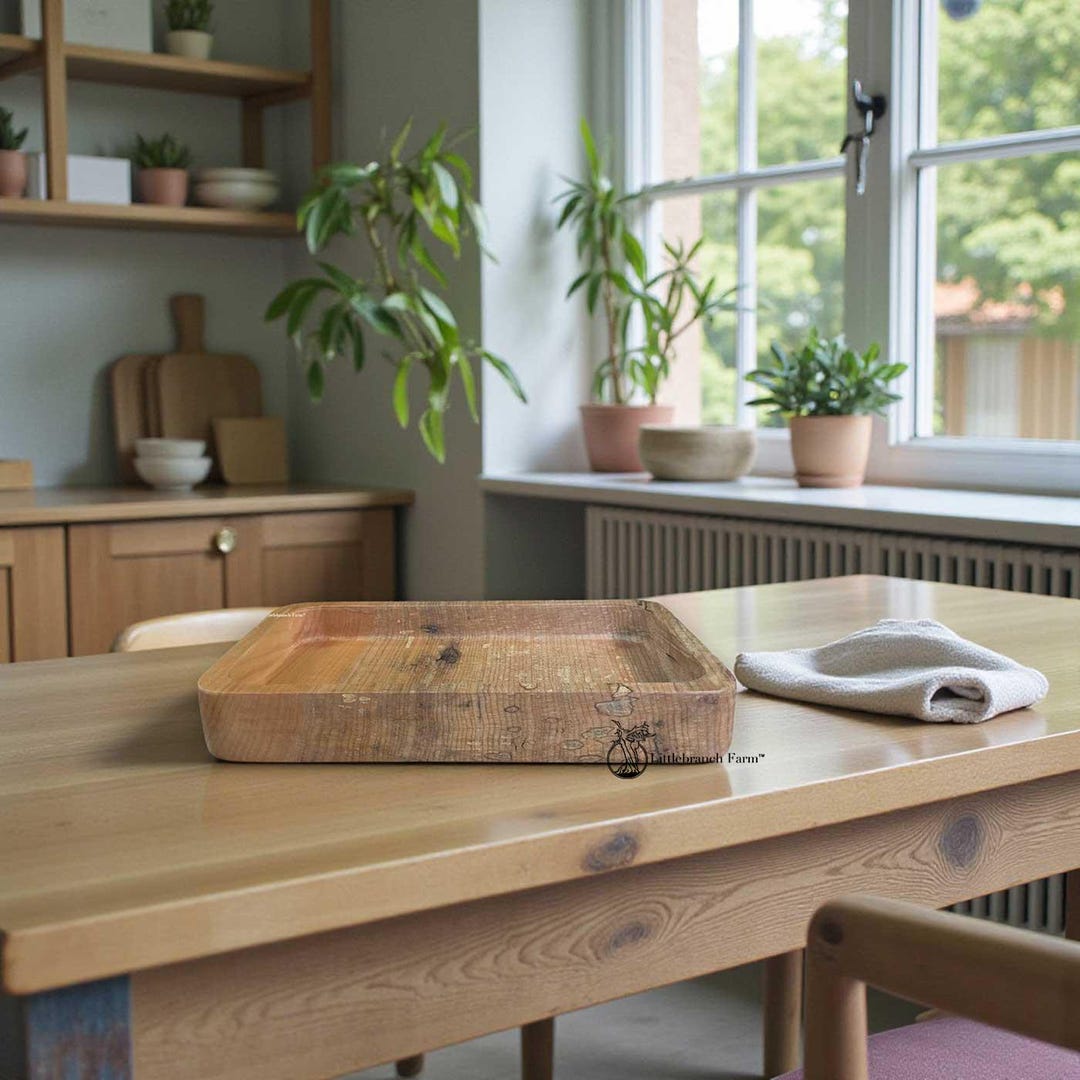 Maple Tray Rack Handcrafted Maple Wood Tray | Rustic Valet, Catch-all Organizer - Etsy