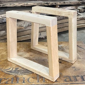 Handgjorda trapetsformade bordsben i lönn | Rustikt modernt soffbordsfot