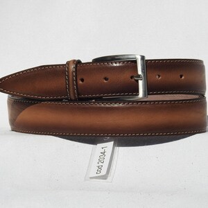 CHAROLAISE - Men&#39;s belt in tuscan hand-shaded cow with stitching. Height 3.5 cm Various colors Handmade product Made in Italy