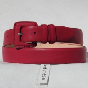 HURAHAN - Cintura da donna classica in vera pelle liscia con fibbia rivestita. Altezza 3 cm Vari colori Prodotto artigianale Fibbia fasciata