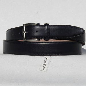 AUBRAC - Cinto masculino clássico em couro de bezerro legítimo. Altura 3,5 cm. Várias cores. Fivela de Zama. Produto artesanal. Feito na Itália