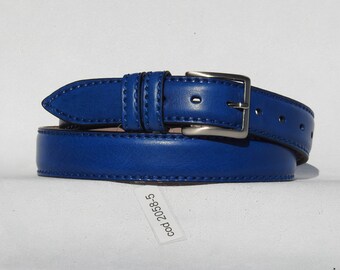 LIMOUSINE - Cinturón clásico de hombre en cuero abovedado genuino con doble lazo Varios colores Altura 3,5 cm Producto hecho a mano Made in Italy