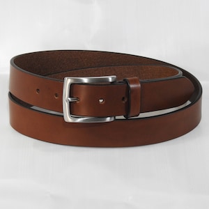 SMOOTH LEATHER 3.5 - Classic men&#39;s belt in genuine Tuscan leather. Height 3.5 cm. Various colours Handcrafted product Genuine bull leather