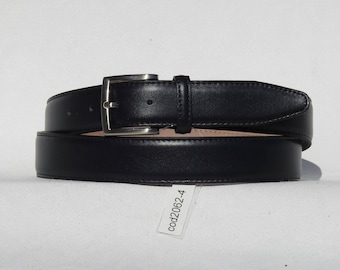 AUBRAC - Classic men's belt in genuine calfskin. Height 3.5 cm. Various colors. Zamak buckle. Artisanal product. Made in Italy