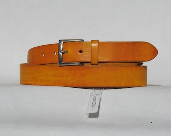GASCONNE - Unisex belt in real Tuscan leather with a soft vintage effect. Various colors. Artisanal product. Height 3.5 cm. Made in Italy