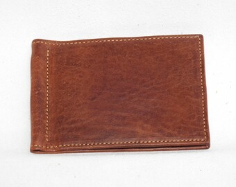 SOURCE VACCHETTA -portfolio with stop-ended clips for men in Tuscan cow with pockets carrying credit card Craft Made in Italy