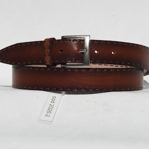 BRAFORD - Men&#39;s sports belt in real Tuscan sewn to man.o Height 3.5 cm. Various colors. Artisanal product. Made in Italy