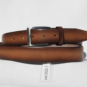 CORRIENTE - Men's belt in Tuscan hand-shaded seam without seams Height 3.5 cm Various colors Handmade product Made in Italy