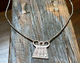 Soul-lock amulet handmade Karen silver necklace - trapezoid