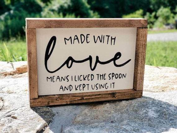 Made With Love Sign - Rustic Kitchen Sign - Farmhouse Kitchen Sign