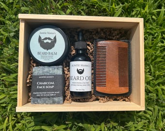 Beard Care Gift Set - Grass-Fed Beef Tallow Beard Balm - Beard Oil - Tallow Face Soap