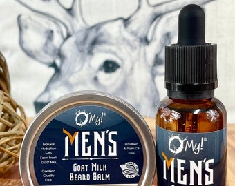 O My! Goat Milk Beard Balm 2oz | Tame those Grizzly Whiskers with Fresh Goat Milk | Free of Parabens & More |Handcrafted in USA
