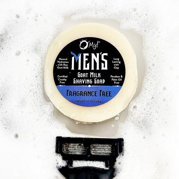 O My! Goat Milk Shaving Soap | Free of Parabens & More | Shea Butter and Vit E | Handcrafted in USA