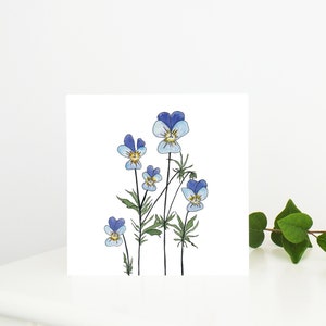 Carte de voeux aquarelle alto pour la fête des mères, un anniversaire, un anniversaire, un remerciement ou une invitation, vierge à l'intérieur.