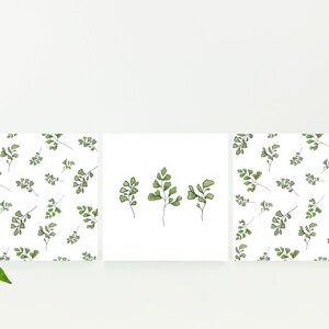 Cartes de correspondance en forme de fougère aux cheveux humains, vierges à l'intérieur, cadeau parfait pour la fête des mères et un anniversaire, faites de jolis mots de remerciement