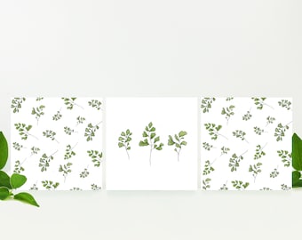 Maidenhair Fern design note cards, blank inside, perfect gift for Mother’s Day and birthday, make lovely thank you notes