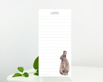 Rabbit list Pad with 50 quality tear off sheets and optional magnet, a perfect Mother’s Day, Easter or birthday gift