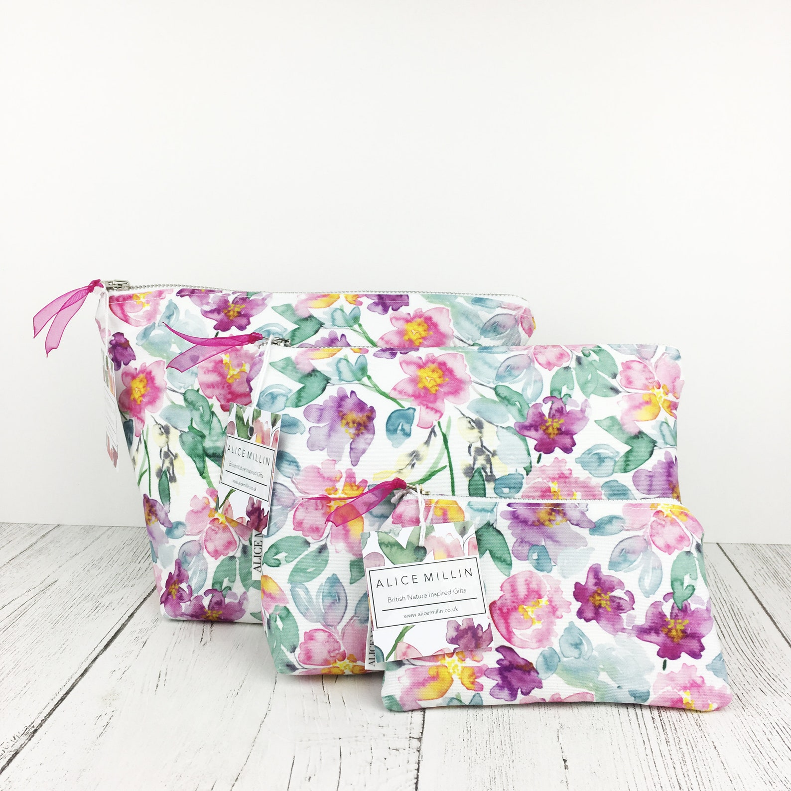 Floral toiletry bag set in Peony design with wash bag Etsy
