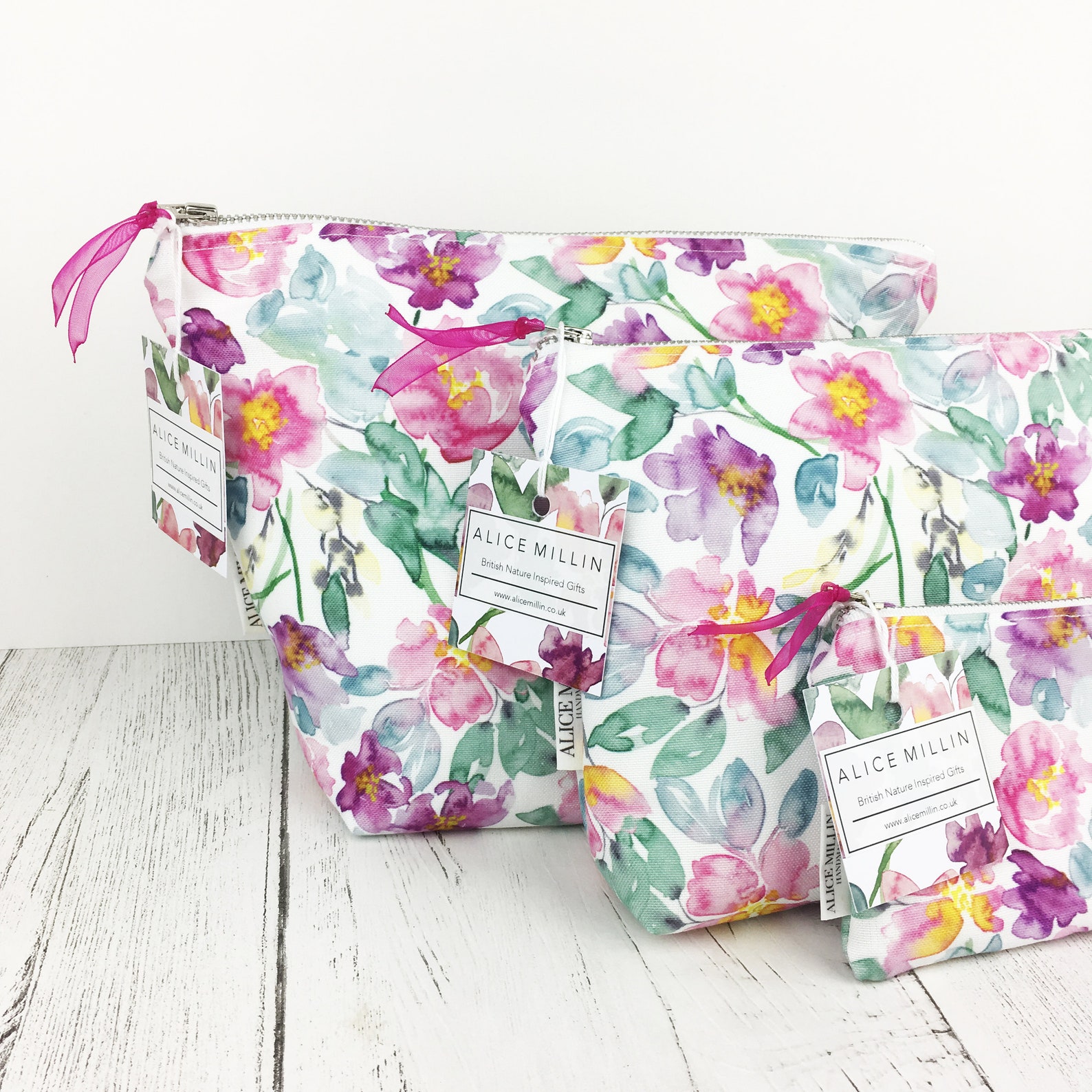 Floral toiletry bag set in Peony design with wash bag Etsy