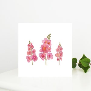 Hoogwaardige bloemenwenskaart met een aquarel leeuwenbek-ontwerp, voor Moederdag, verjaardag, huwelijk en jubileum