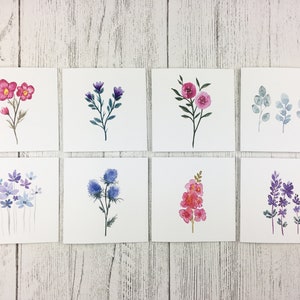 Lot de 8 cartes pour la fête des mères, des cadeaux d'anniversaire et des mots de remerciement avec des motifs floraux aquarelles