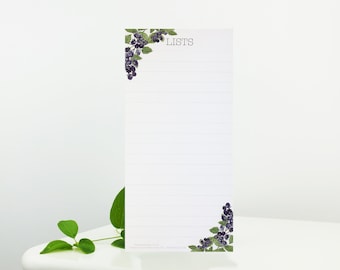 Blackberry List Pad with 50 quality tear off sheets and optional magnet, makes a perfect Mother’s Day or birthday gift