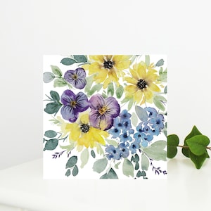 Hochwertige Grußkarte in Aquarelloptik, innen blanko, für Muttertag, Geburtstag, Jubiläum und Hochzeit geeignet