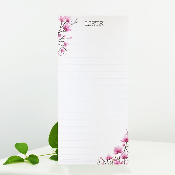 Magnolia List Pad with 50 quality tear off sheets and optional magnet, makes a perfect Christmas, Anniversary or birthday present