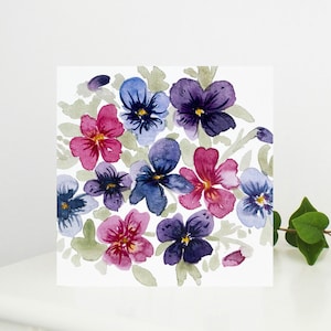 Quality, floral  watercolour greetings card, blank inside, suitable for Mother’s Day, Birthdays, Anniversaries and Weddings