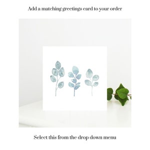 List Pad in shades of soft blue and grey in a foliage design, with 50 tear off sheets and optional magnet, for Mothers Day and Birthday image 2