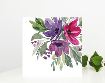 Quality, floral watercolour greetings card, blank inside, suitable for Mother’s Day, Birthdays, Anniversaries and Weddings