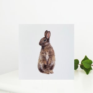 Aquarell Hase Grußkarte für Muttertag, Ostern, Geburtstag, Vatertag, Einladungen und Danksagungen, innen blanko