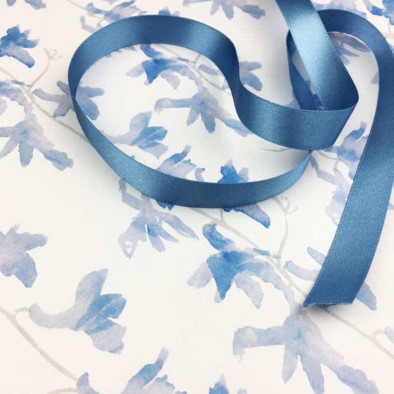 available with matching gift tags and ribbon optional Luxury floral Delphinium wrapping paper for weddings and birthdays