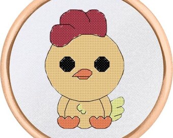 Chicken Cross Stitch Pattern - PDF Download