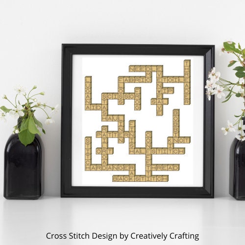Scrabble Cross Stitch Pattern - Cross Stitch Scrabble - PDF Download
