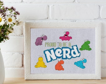 Nerds Cross Stitch Pattern - Proud to be a Nerd - Candy