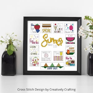 Summer Cross Stitch Pattern - Bucket List - PDF Download