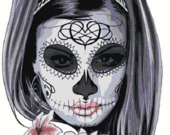 Goth Girl Cross Stitch Pattern