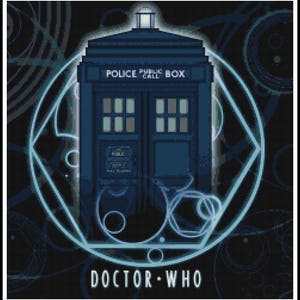 Doctor Who Cross Stitch Pattern - Police Box - Dr Who - PDF Download - 13th Doctor