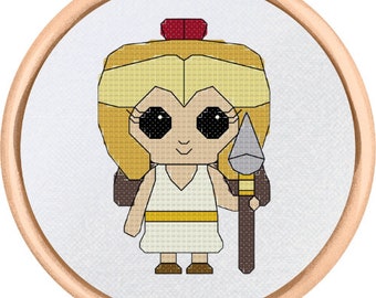 Athena Goddess Cross Stitch Pattern - PDF Download