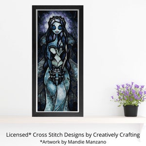 Corpse Bride Cross Stitch Pattern - Stained Glass - Mandie Manzano Art