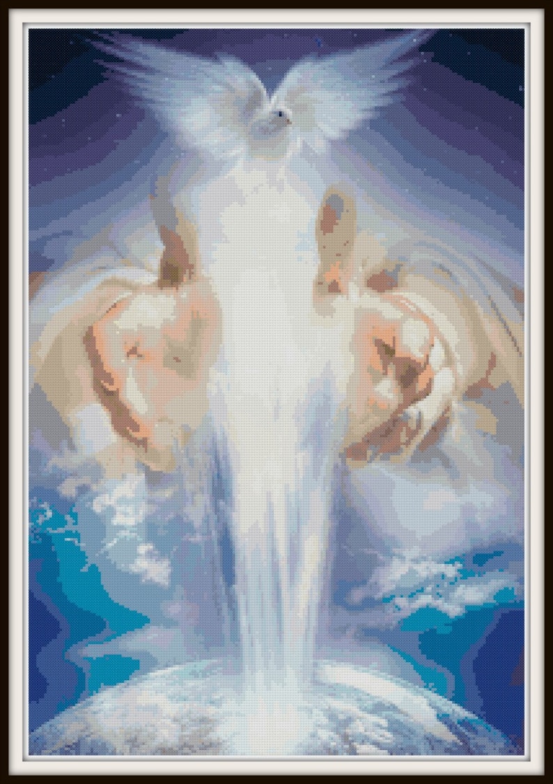 Religious Cross Stitch Pattern Spiritual Dove Cross Stitch Etsy Canada