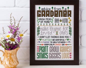 Gardener Cross Stitch Pattern