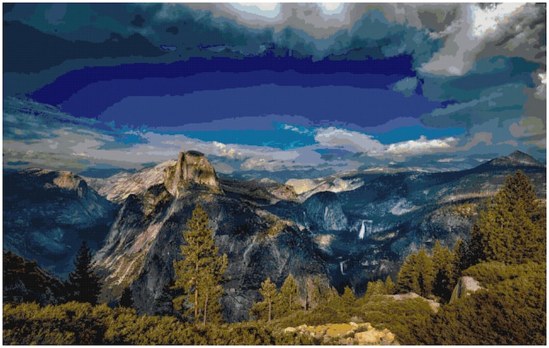 Mountain Scenery Cross Stitch Beautiful Mountain Cross Stitch image 4