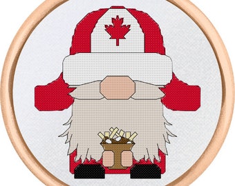 Canadian Gnome Cross Stitch Pattern - PDF Download