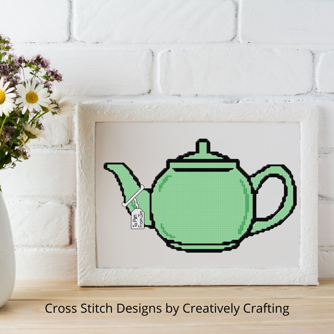 The Office Teapot Cross Stitch Pattern PDF Download the Office Cross